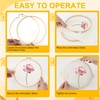 AOBOPLE 18 Pcs 6 Sizes Round Bamboo Embroidery Hoop Adjustable