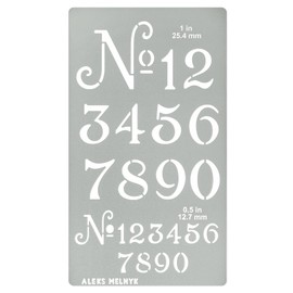 Aleks Melnyk No.452 Metal Stencil, Small Number Stencil, Size 1in and 0.5in, Old World Number, Template for Wood Burning, Pyrography Engraving, Bookmark, Crafts, Art, DIY