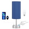 Navy Blue Touch Lamp for Boys - Small Nightstand Lamp
