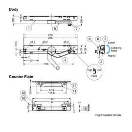 Sugatsune Sugatsune Industrial Lamp Mark Lapcon Door Damper LDD-S Type LDD-S-L WT Left Suspension Type White