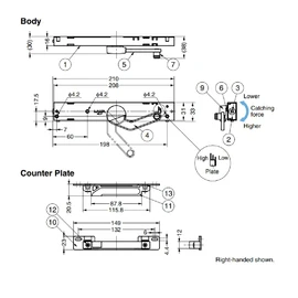 Sugatsune Sugatsune Industrial Lamp Mark Lapcon Door Damper LDD-S Type LDD-S-L WT Left Suspension Type White