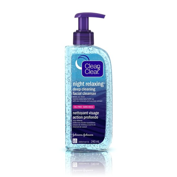 Clean & Clear night relaxing deep cleaning face wash, oil-free, 240 ml