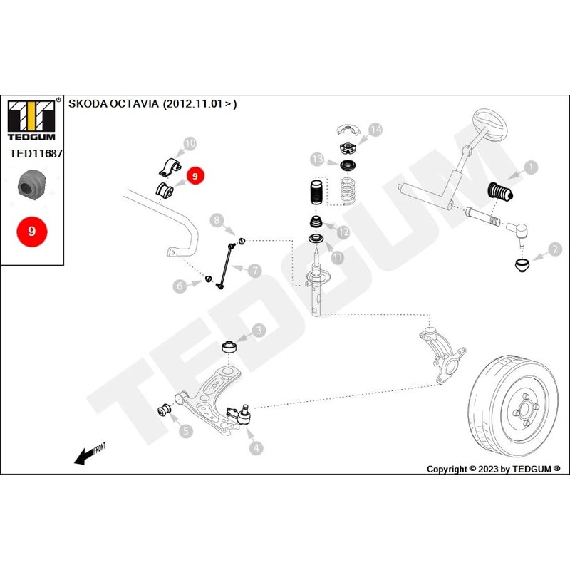 TEDGUM TED11687 FRONT STABILIZER BUSHING (INNER)