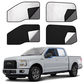 ZATOOTO Car Window Shades for Ford F-150 2015-2020, Double Layer Blackout Privacy Shades with Breathable Mesh Screen Reversible F-150 Window Cover Design Privacy & UV Protection for Travel Trip Camp