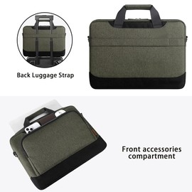 DOMISO 17-17.3 Inch Laptop Sleeve Business Briefcase Laptop Shoulder Bag Compatible with 17" Laptops/17.3" HP Pavilion 17/MSI GS73VR Stealth Pro/Dell Inspiron 17/Acer/ASUS,Dark Green