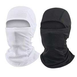 MFCGHXR 2 Pcs Balaclava Ski Face Mask Windproof Face Mask, Full Face Balaclavas Unisex Multifunctional Headwear, for Motorcycle Cycling, Breathable Lightweight UV Protection(Black White)