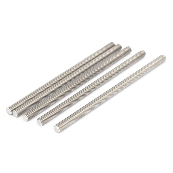 TOP-VIGOR 5Pcs M6 x 120mm Fully Threaded Rod, 304 Stainless