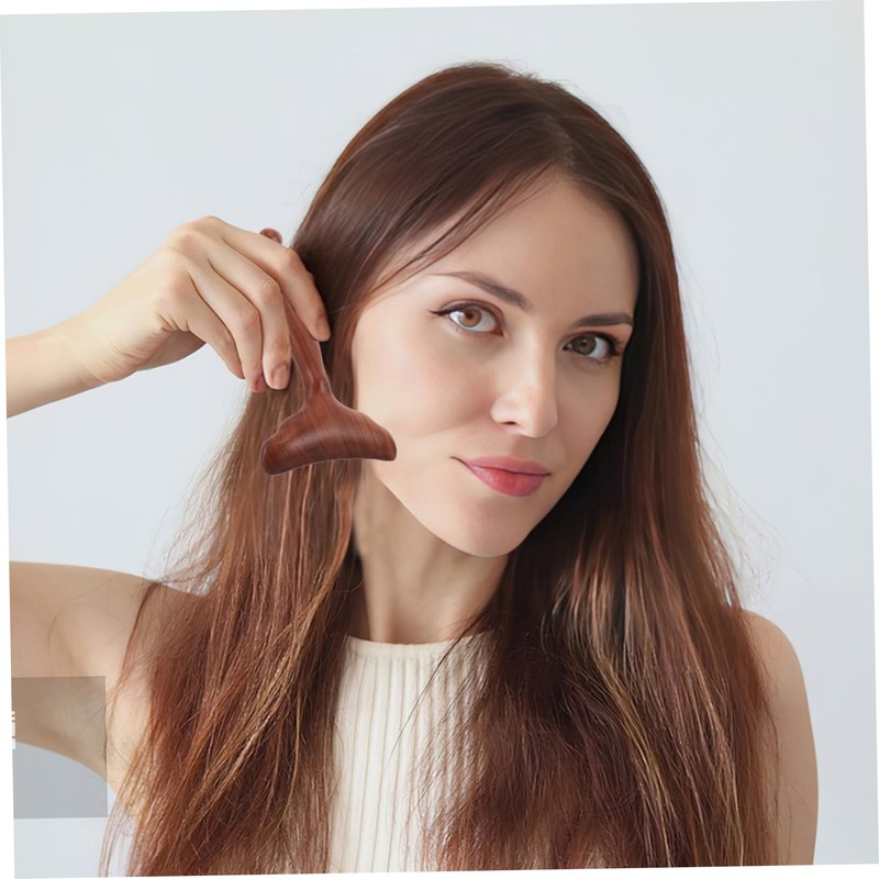 Mikinona 2pcs Wooden Gua Sha Facial Tools Portable Handheld Massage