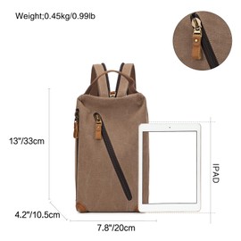 KL928 Canvas Sling Bag - Small Crossbody Backpack Shoulder Casual Daypack Rucksack for Men Women