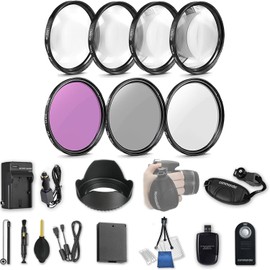 58mm 21 Pc Accessory Kit for Canon EOS Rebel SL1, 100D DSLR with UV CPL FLD Filters, & 4 Piece Macro Close-Up Set, Battery, and More