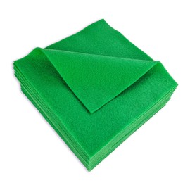 Jtnohx Soft Felt Fabric, Flexible Craft Felt, Felt Panels for Crafts, 1.4 mm Thick 15 x 15 cm Coloured Felt for Sewing Projects and DIY (Green)