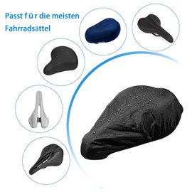 HSYTEK Pack of 2 Bicycle Saddle Rain Cover Waterproof Bicycle Saddle Cover for Most Bikes, Black