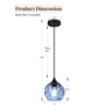 Emliviar 1-Light Pendant Lighting Hammered Glass, Modern Blue Ceiling Hanging