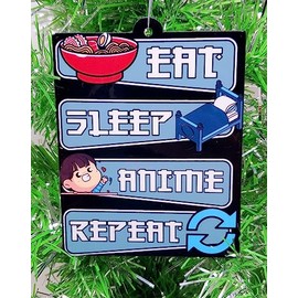 Anime Christmas Ornament - Eat, Sleep, Anime, Repeat (A88)