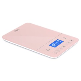 Ozeri Touch III Digital Kitchen Scale with Calorie Counter, 22 lbs (10 kg), Crystal Rose