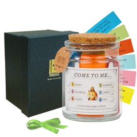 Bible Verse Jar, Color Coded Bible Verses in a Jar, Christian Gifts for Women,Easter Decorations, Mother's Day Gifts(Light Green)