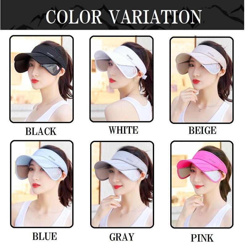 LAC NA Women's Sun Visor, Sun Shade, Adjustable Brim, Extendable,