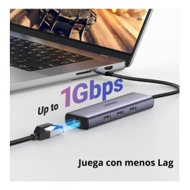Hub Usb-c 6 En 1 Ugreen 3 Usb-a, 1 Usb-c, Hdmi 4k/30hz Gris