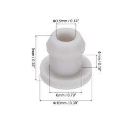 QUARKZMAN Pack of 10 Snap Rubber Grommet Connector Mounting Diameter 6 mm ID 3.5 mm Seal Anti-Scratch for Electrical Box Cable Tube Grey