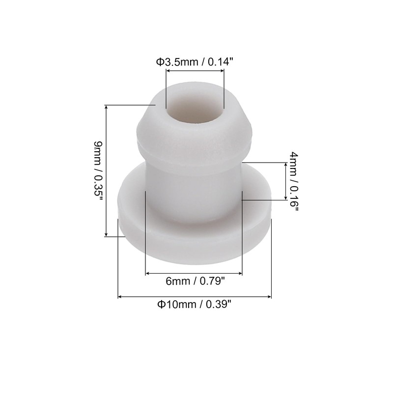 QUARKZMAN Pack of 10 Snap Rubber Grommet Connector Mounting Diameter