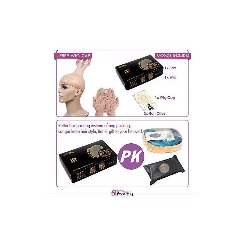 Stfantasy Peluca Rubio Claro Rizado Con Fleco Stfantasy