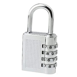 Combination Padlock, Waterproof Padlock with Code, 4 Digit Locker Padlocks for School, Gym Lockers, Outdoor Combination Lock for Shed, Fence, Backyard, Hasp Locker (Silver)