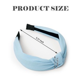 Yonchic 3-Piece Knotted Floral Pattern Headbands for Women & Girls, Cute Flower Print Knot Headband, Non Slip Fashion Hair Bands Hairbands (Blue)