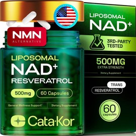 Suplemento liposomal de NAD con resveratrol - Alternativa al suplemento NMN - Probado por terceros - Suministro de 30 días - Resveratrol NAD+ avanzado