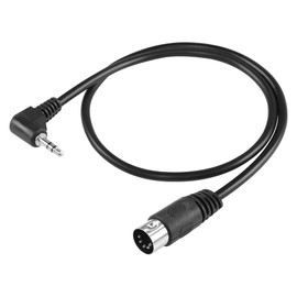 SinLoon 5-Pin DIN Male Cable, 5 Pin Din to 90 Degree 3.5mm(1/8in) TRS Male Jack Stereo Audio Cable for B & O System Playing Musical Instrument Signal Output 1.6FT (0.5m 5-PIN M)