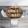 YINRON Old Books Round Tablecloth Library Brown Shelf Collection Waterproof