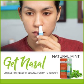 Natural Solution Himalayan Salt Inhaler, Help Clear Nose Congestion, Boost Focus and Improve Breathing with Refreshing Organic Mint Essential Oil, Aromatherapy– 0.68fl oz/Each, Pack of 3