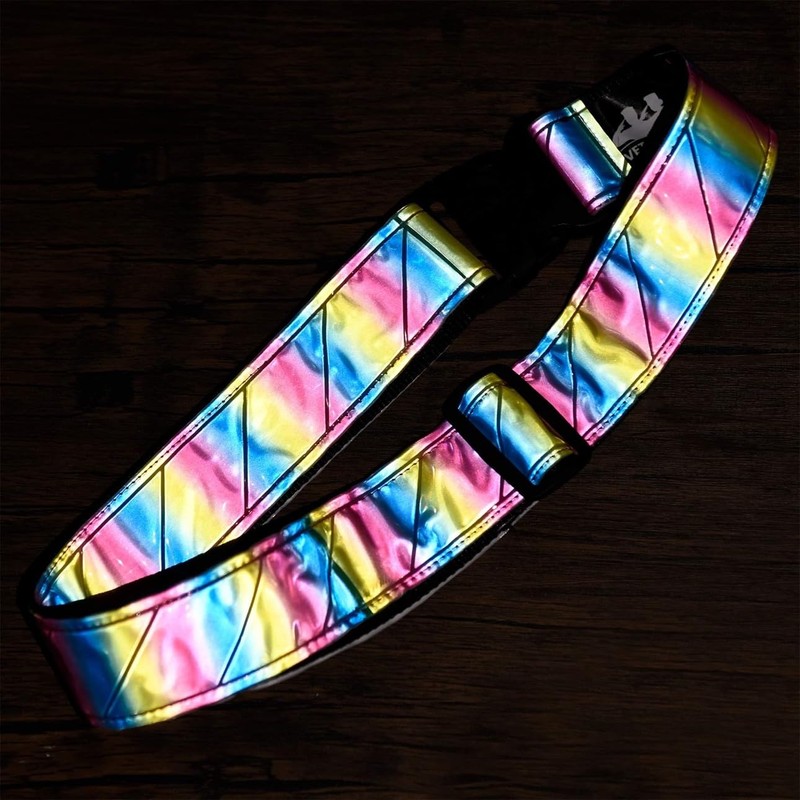 VET GOODS HEAVY DUTY REFLECTIVE BELT (Rainbow), Rainbow, Adjustable