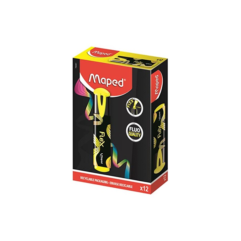 Maped Neon Peps Flex Highlighters - Box of 100% Cardboard