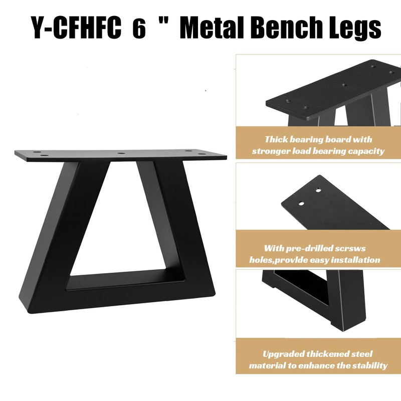 Y-CFHFC 6 Inch Trapezoid Metal Table Legs Heavy Duty Steel