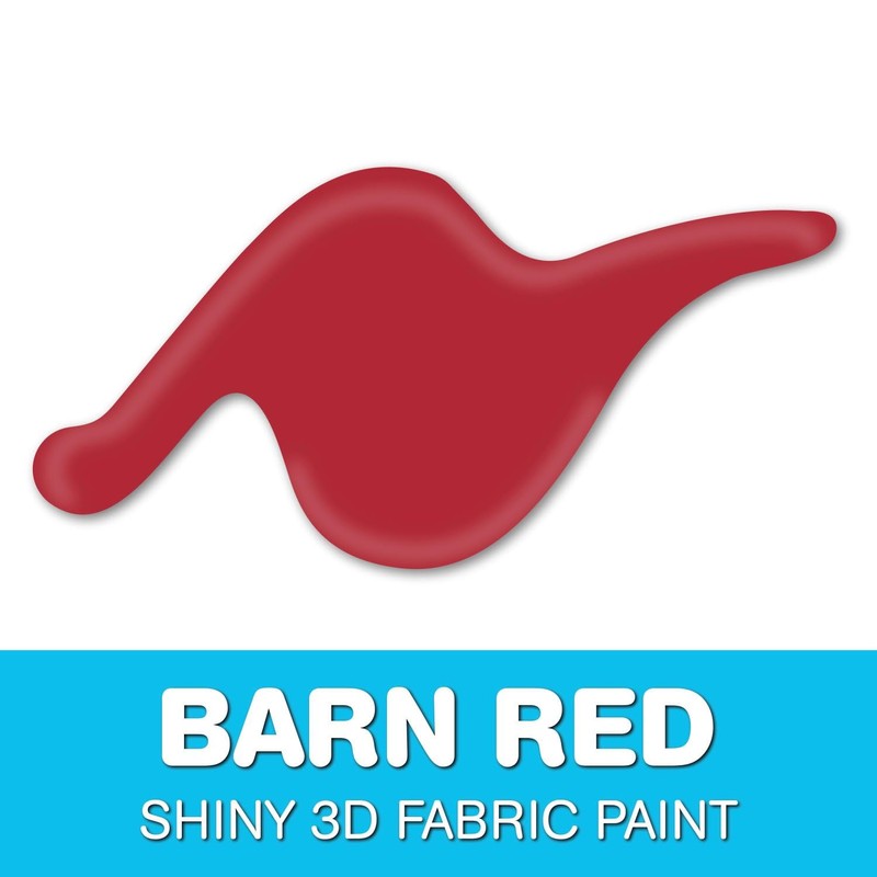 Scribbles 13904 3D Fabric Paint Shiny- Barn Red