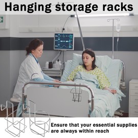 BAOZENP Storage Rack for Emergency Bedside Cart, Wall-Mounted Bracket Holder for Nursing Care Center Clinic, Stainless Steel, 2pcs (Hanging)