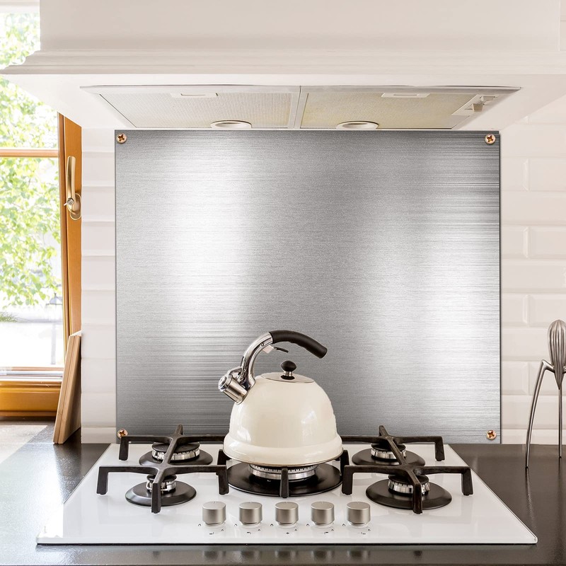 Pelopy 24 by 36 Inch Reversible Stainless Steel Backsplash Metal