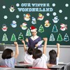 Haooryx 83Pcs Christmas Winter Snowmen Bulletin Board Set Classroom Decoration,