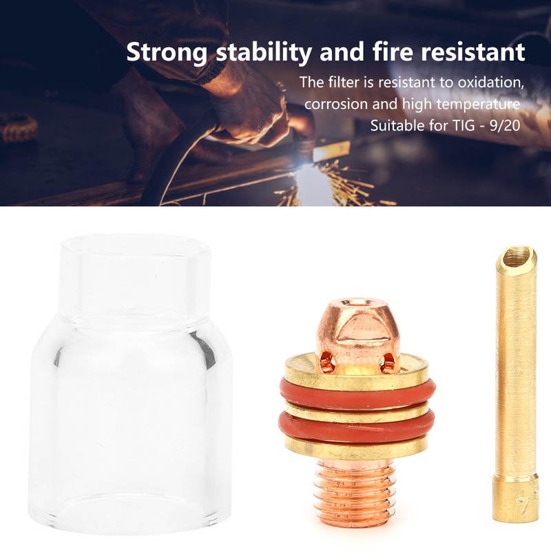 TIG-9/20 Welding Torch Gas Lens Collet Glass Cup Kit for