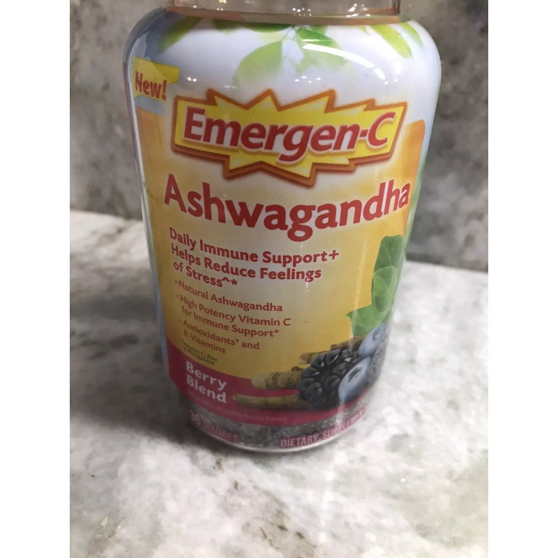 Emergency-C Ashwagandha Berry Blend 36 Gummies-Helps Reduce Feeling Of STRESS