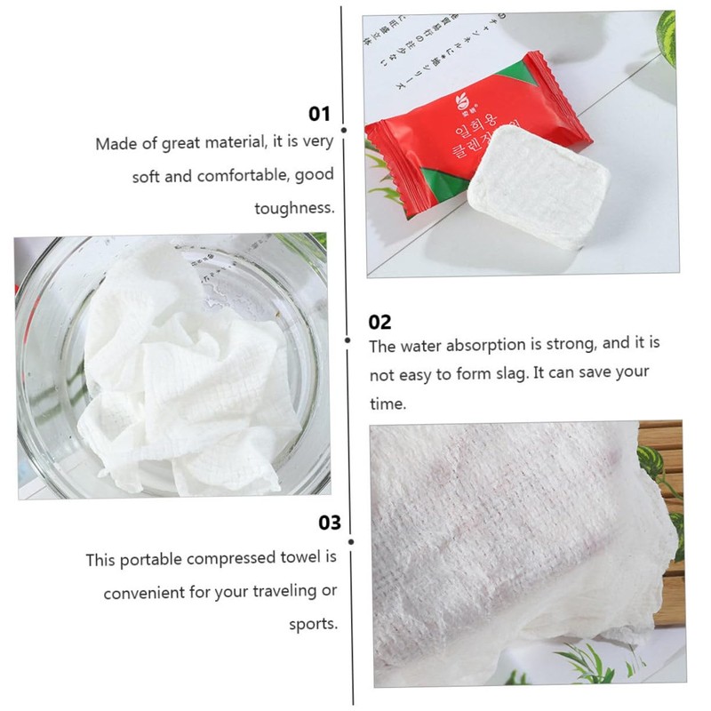 Baluue 1 Pack Disposable Towels for Travel Red Compressed Wipes