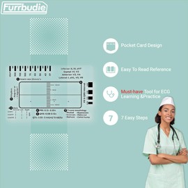 ECG 7 Step Ruler 2pcs ECG Ruler Plastic Ruler Measuring Tool Caliper for ECG/EKG Interpretation Transparent EKG Calipers Measuring Tool Easy-to-Carry ECG Ruler Follow a 7 Step Plan(2Pc)