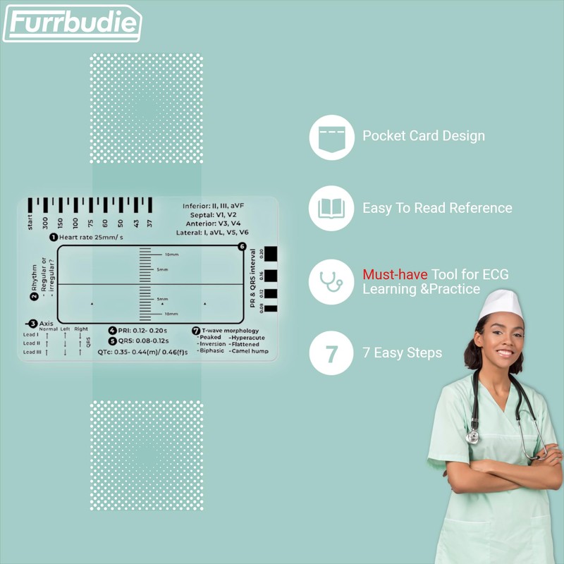 ECG 7 Step Ruler 2pcs ECG Ruler Plastic Ruler Measuring