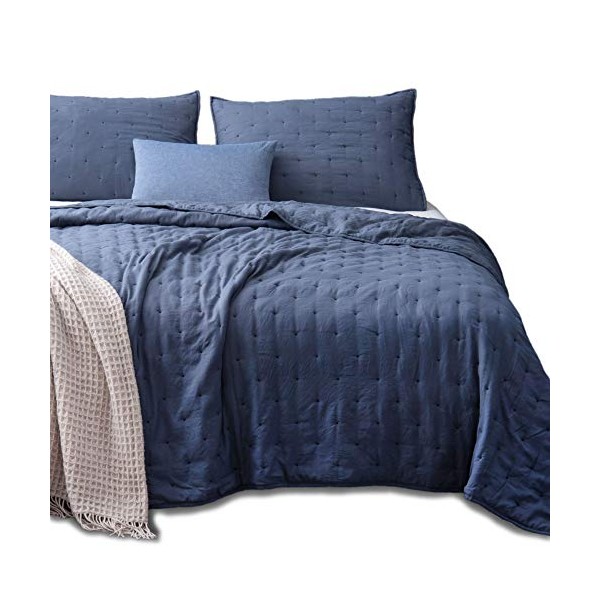 KASENTEX Quilt-Coverlet-Bedspread-Blanket-Set + Two Shams, Ultra Soft, Machine Washable, Lightweight,
