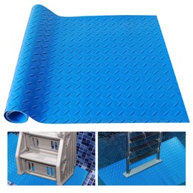Large Swimming Pool Ladder Mat, 17"x38" Protective Non-Slip Pool Step Pad with Texture，Protective Ladder Pad for Above Ground Swimming Pools Liner and Stairs (Blue)