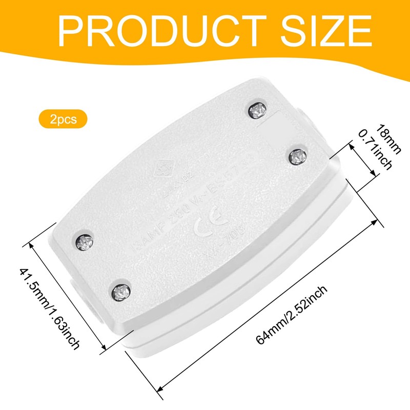 3 Way Terminal Electrical Junction Box – 2 Pack Waterproof