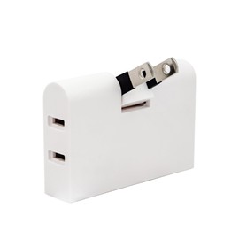 KOZUMUWAN Outlet Power Strip 3 Gang Lightning Guard White with Insulated Cap 180° Swivel Plug Tap Triple Tap Outlet Corner Tap Branch Small Thin PSE Certified