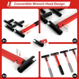 Door Hinge Adjusting Tool Kit, 4 in 1 Hinge Gap Adjusting Wrench for Residential and Commercial, Heavy Duty Painted Steel Hinge Bender Wrench with Rubber Grip, Professional Door Hinge Tool-Red