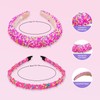 PASDUCHAS 4 PCS Sprinkle Headband, Pink Fashion Candy Wide Padded