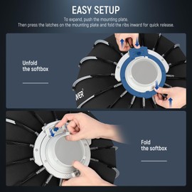 NEEWER Parabolic Softbox Kit, 35.4" Bowens Mount Soft Box with Light Diffusers for Studio Photography Video Recording Streaming Lighting Compatible with Aputure 120d Compatible with Godox SL60w, NS72P